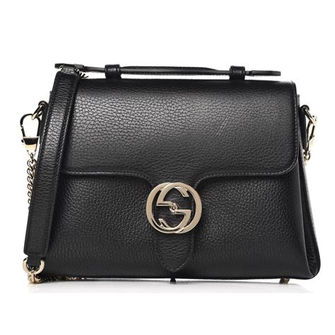 gucci interlocking g black leather chain shoulder bag 510302 info|Gucci Interlocking G Black Leather Chain Shoulder Bag 510302.